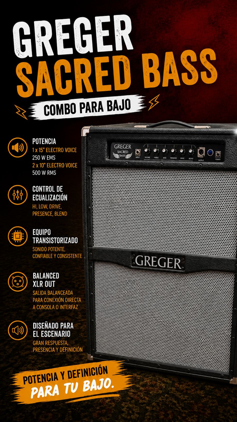 Combo para bajo Greger Sacred Bass
