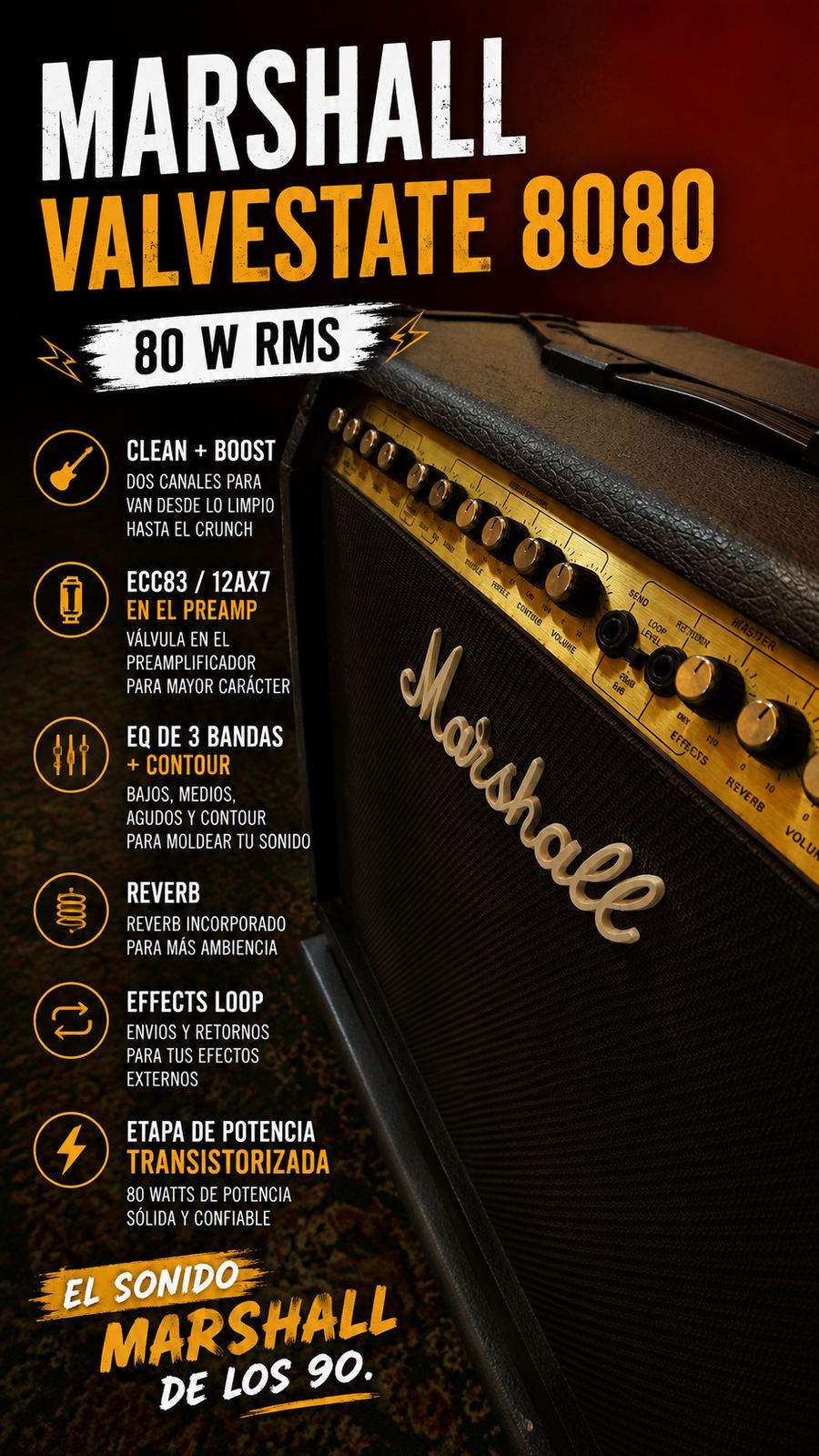 Amplificador Marshall Valvestate 8080